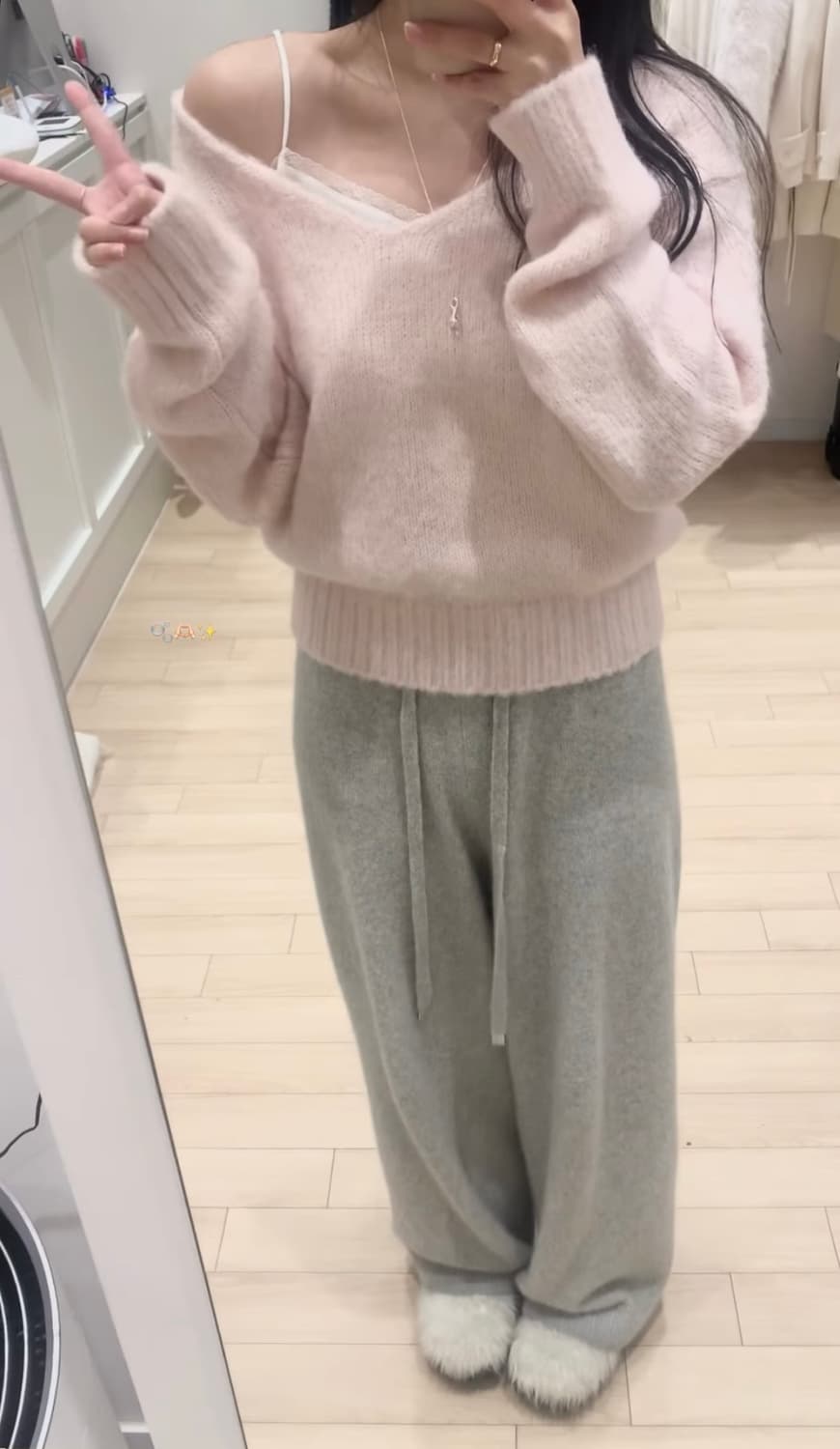 (새상품)누아누아 프리미엄 보들 라쿤 니트팬츠 상품이미지6