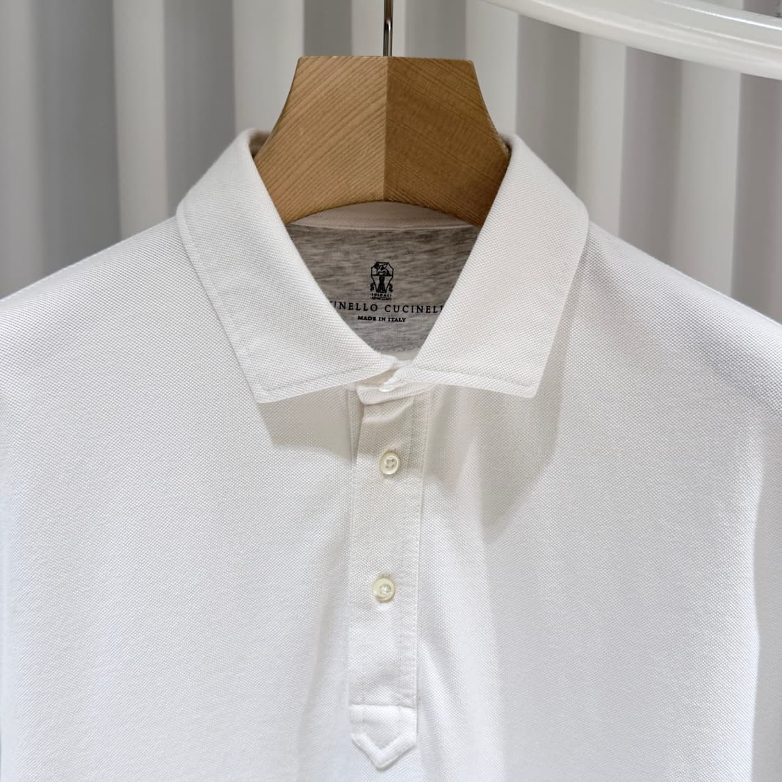 (A+/L) / 브루넬로 쿠치넬리 코튼 화이트 폴로 반팔 셔츠 상품이미지4
