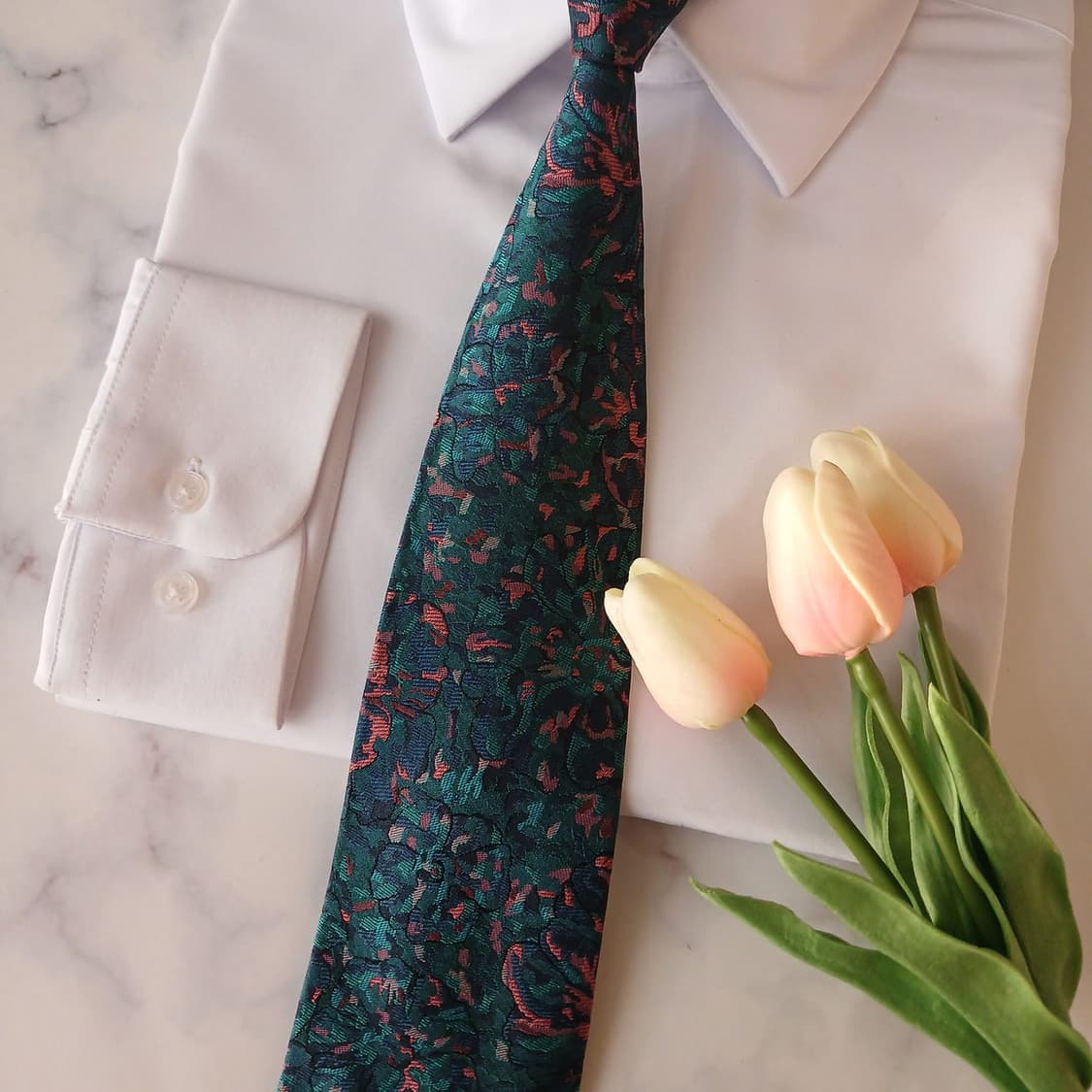 샤를주르당 실크 플로럴 자카드 넥타이 8.7cm A+등급 A19119
 상품이미지5