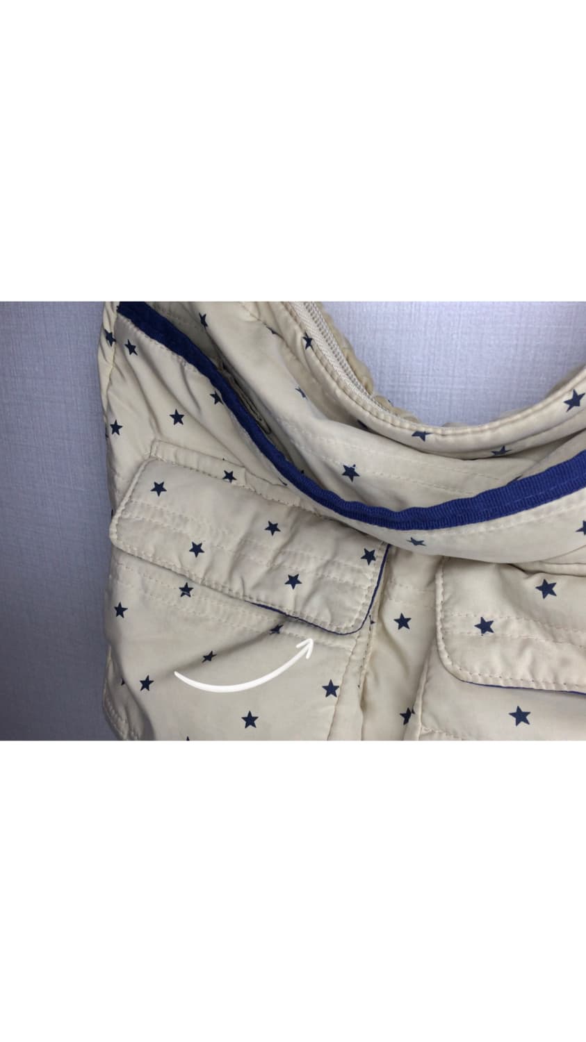 빈티지 베이지 네이비 별 무늬 크로스백 숄더백 상품이미지2