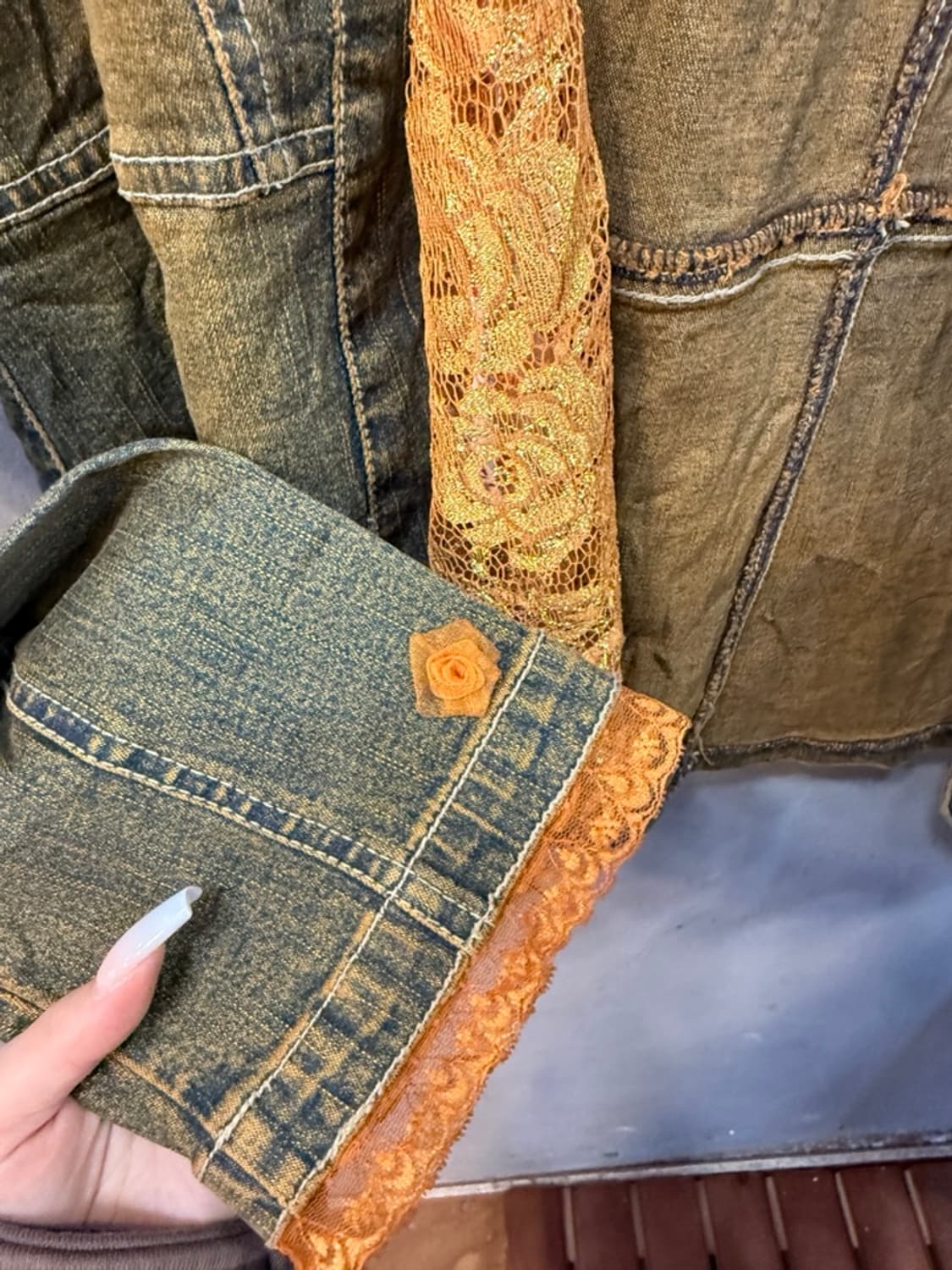 레이스 데님자켓 상품이미지4