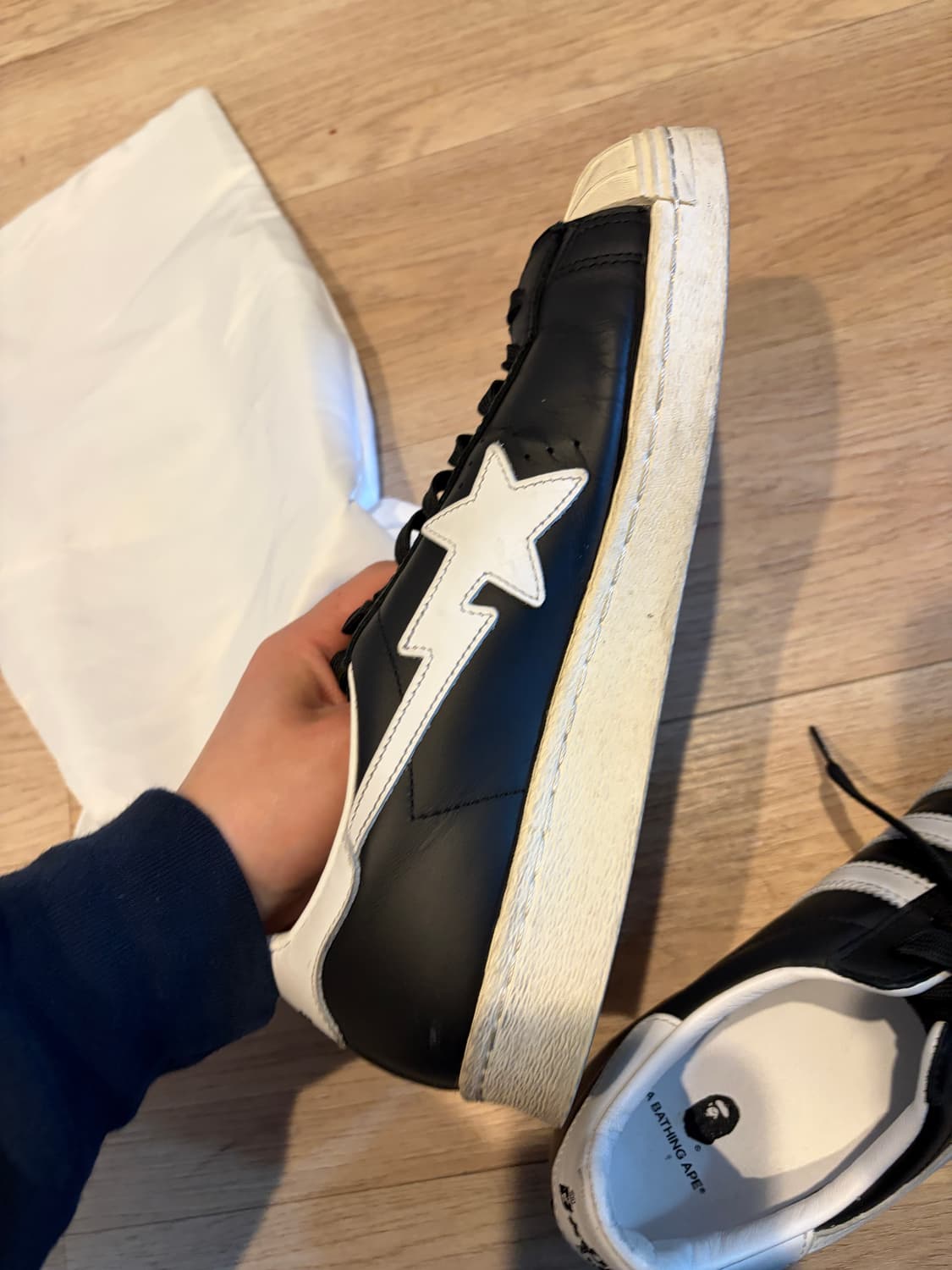 베이프 X 아디다스 슈퍼스타 콜라보 블랙 275 상품이미지2