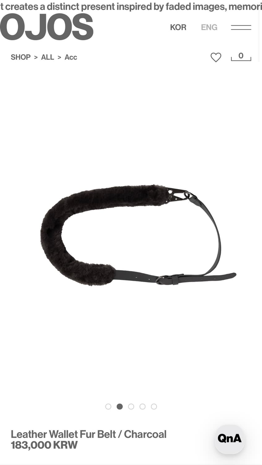 오호스 Leather Wallet Fur Belt 차콜 상품이미지2