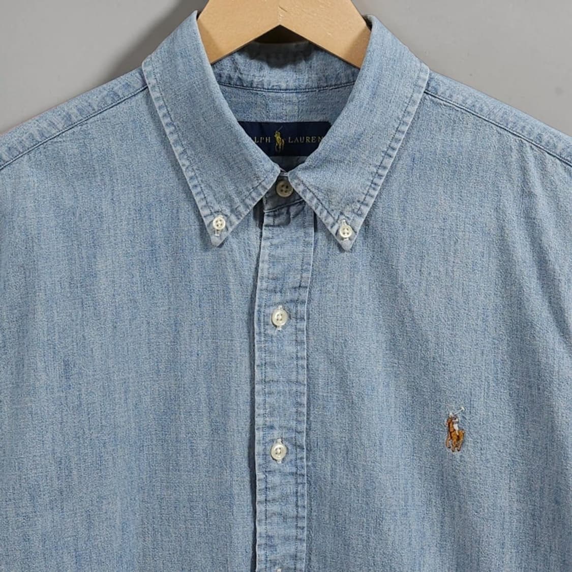 100~105 POLO 폴로 랄프로렌 샴브레이 반팔 셔츠 남방 상품이미지2