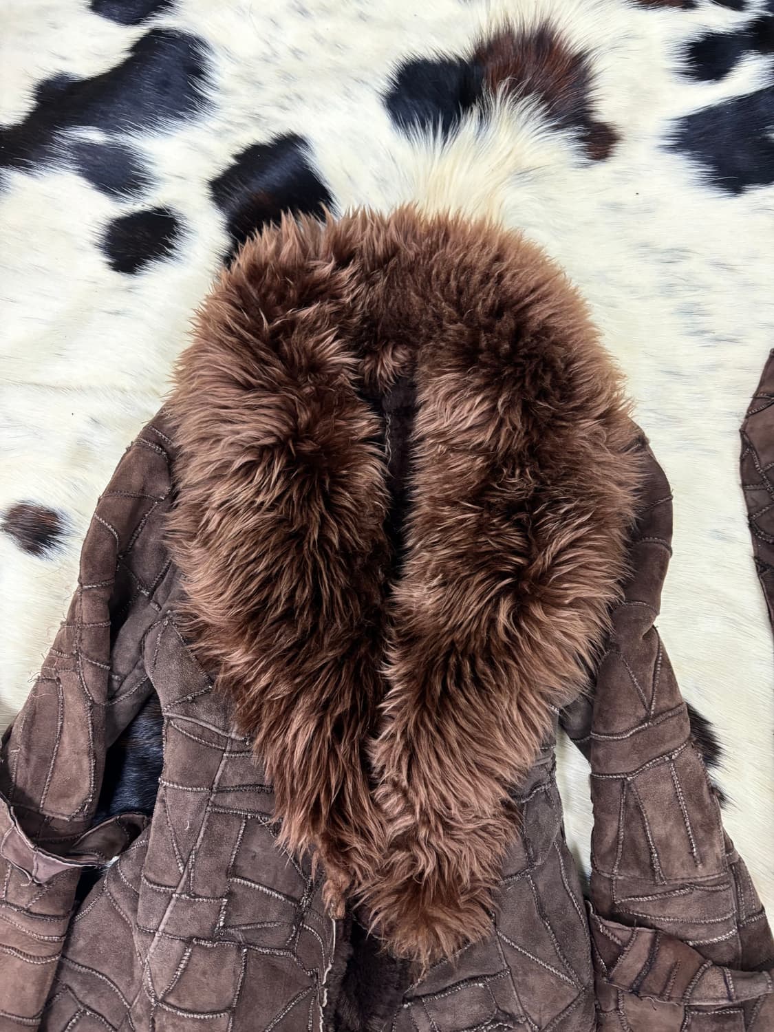 2000s Y2K Brown Fur Trimming Rough Leath 상품이미지4