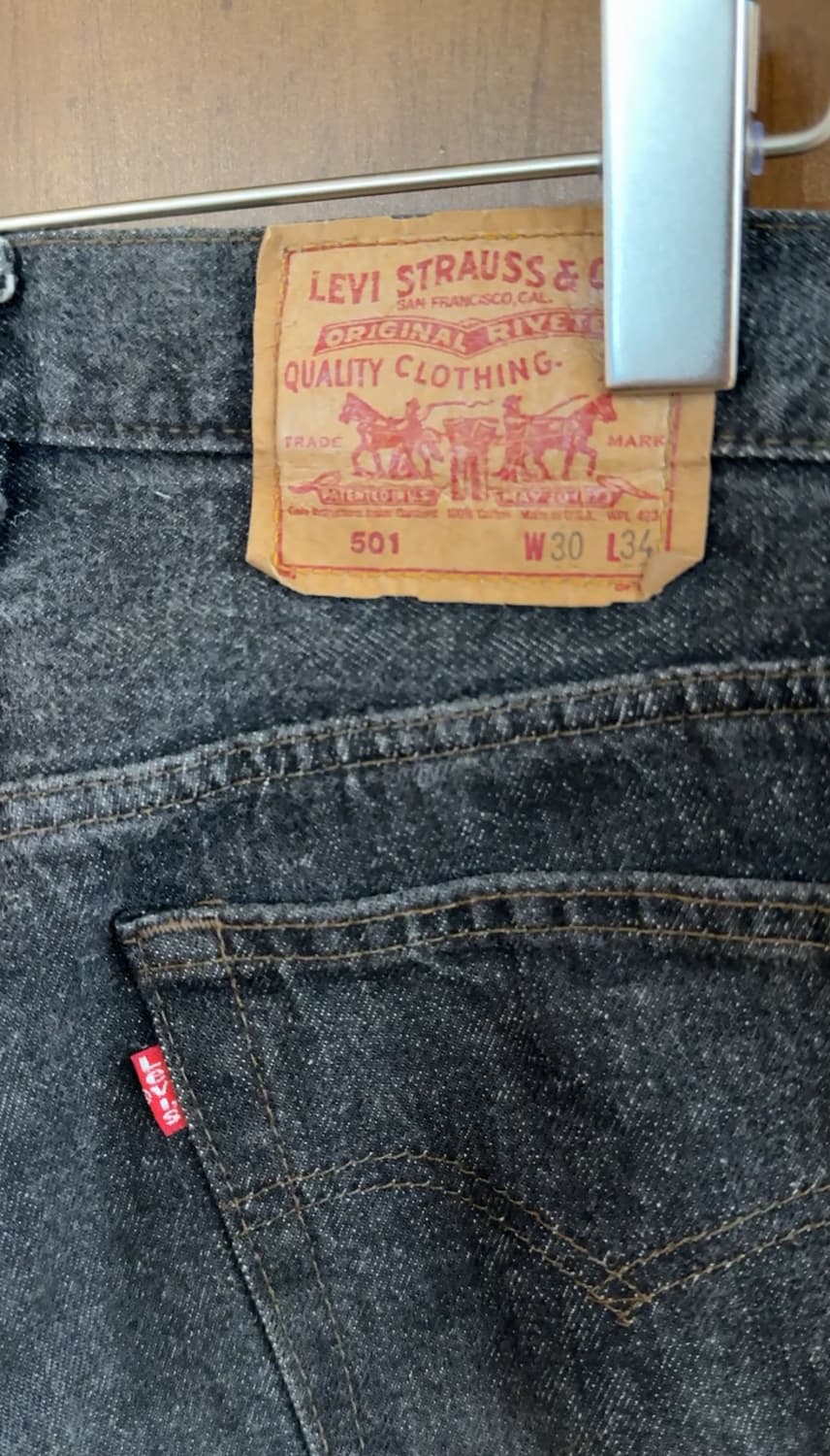 80s Levis 501 Faded Black Denim 상품이미지4