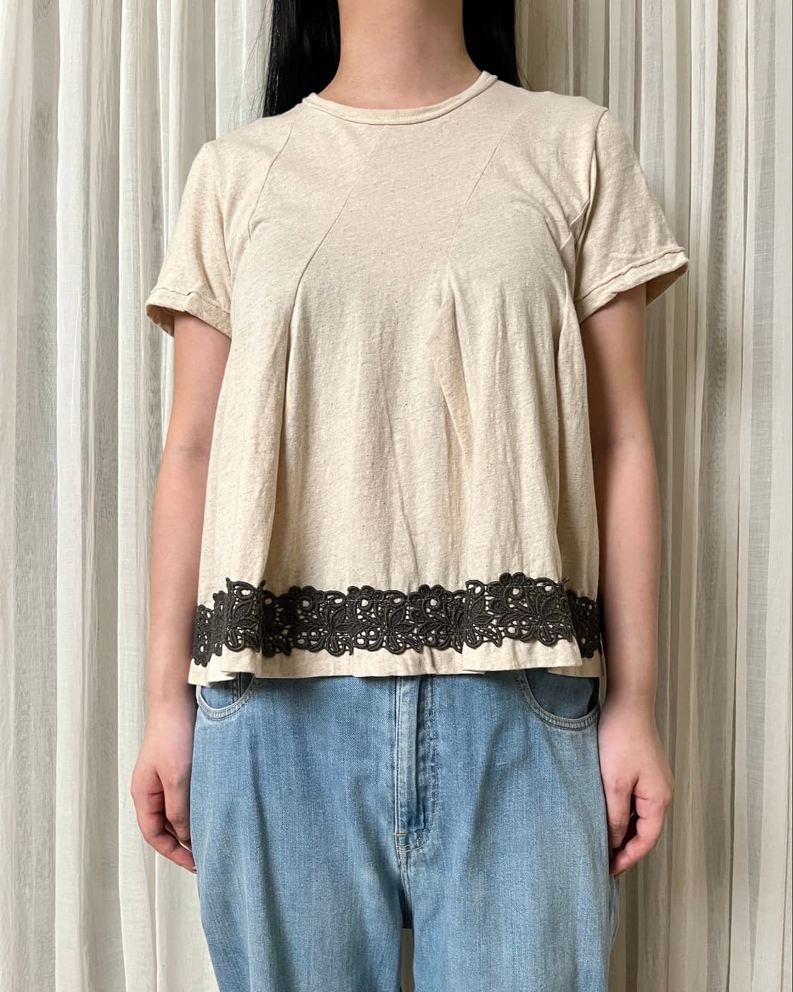꼼데가르송 입체패턴 플레어 린넨 티셔츠 Comme des garcons 상품이미지1