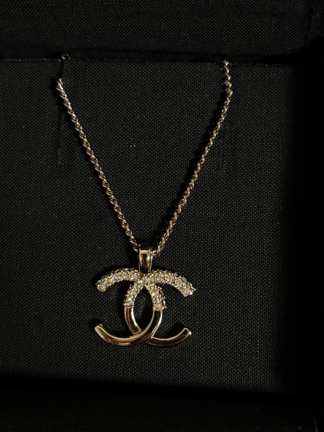 샤넬 cc로고 정품 업사이클링 샴페인 크리스탈 목걸이  상품이미지3