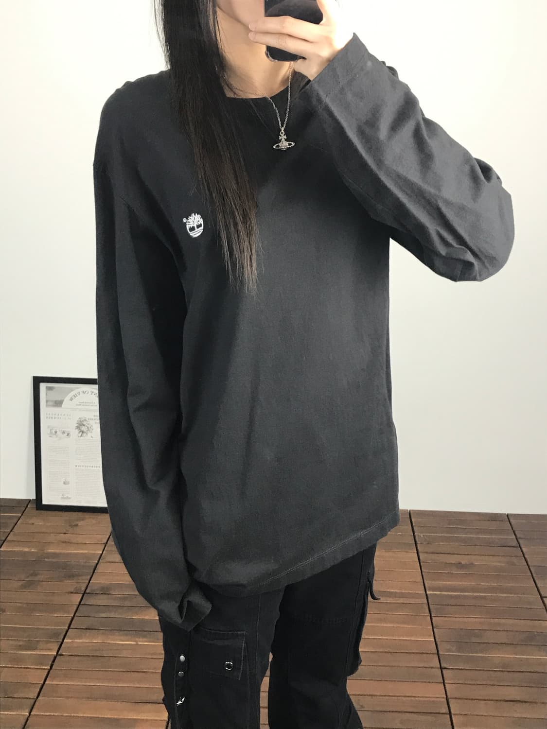 Timberland Black Logo Long Sleeve 상품이미지3