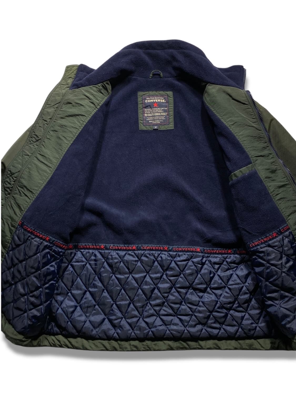 [L-XL] 90s Converse 컨버스 카키 나일론 집업 자켓 상품이미지5