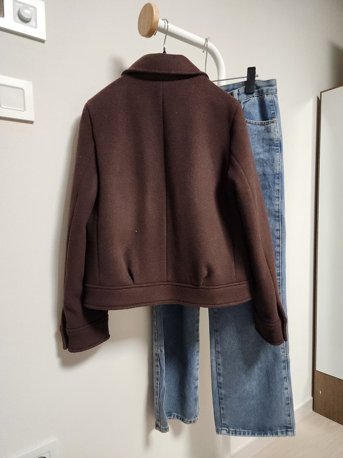 블루페페  브라운 크롭 자켓 상품이미지2