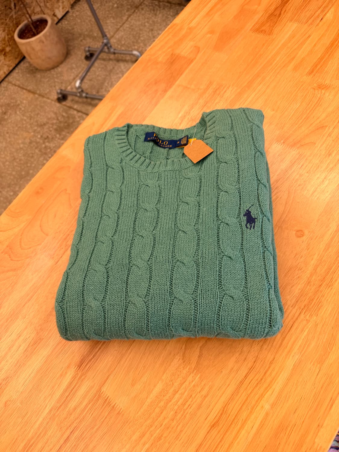 폴로 랄프로렌 코튼 케이블니트 그린 M 상품이미지1