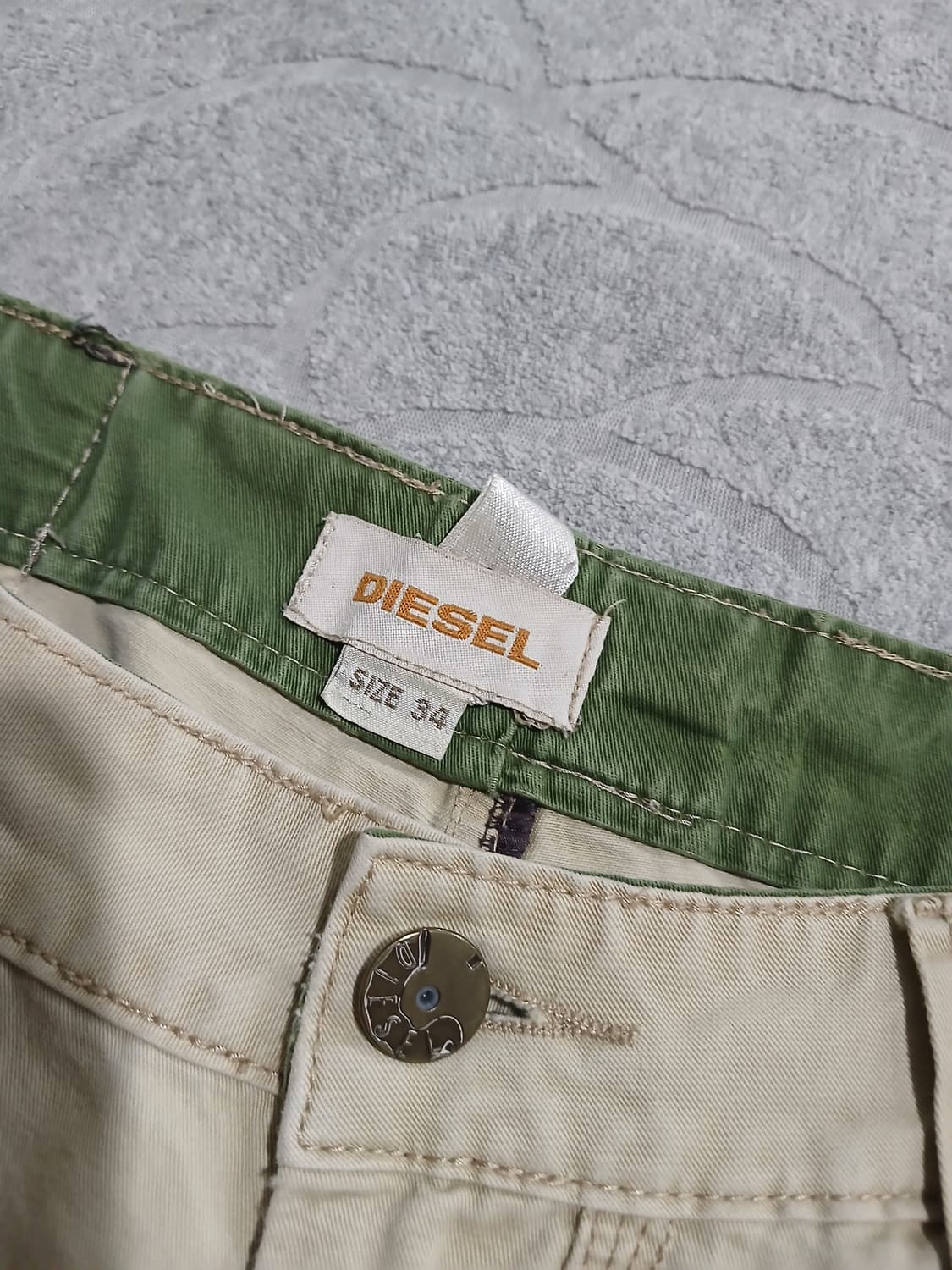 디젤(DIESEL) 코튼 하프 팬츠 베이지 33-34 상품이미지3