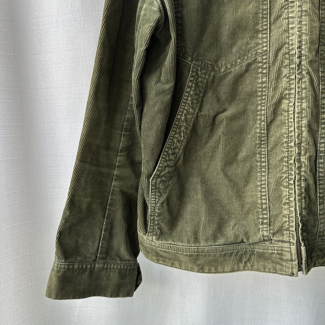 프렌치 커넥션 플리스 카라 코듀로이 자켓 카키 M 상품이미지3