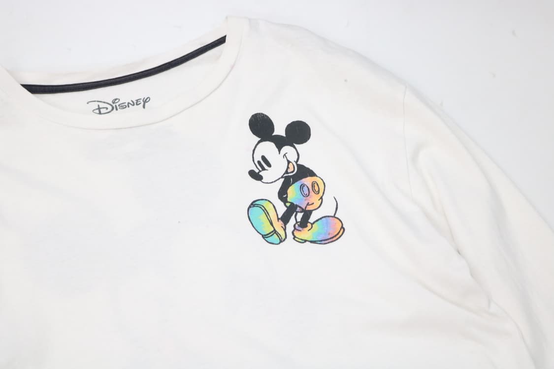 디즈니 정품 빈티지 미키 마우스 레인보우 다이 타이 롱 슬리브 (M) 상품이미지7