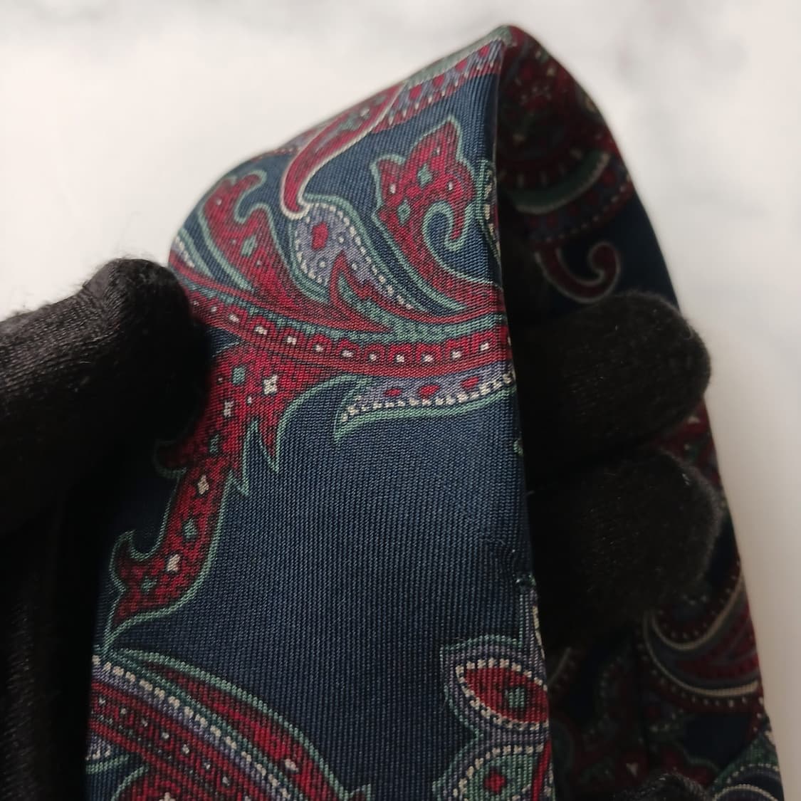 지방시 실크 네이비 페이즐리 넥타이 10.2cm A등급 A18911
 상품이미지7