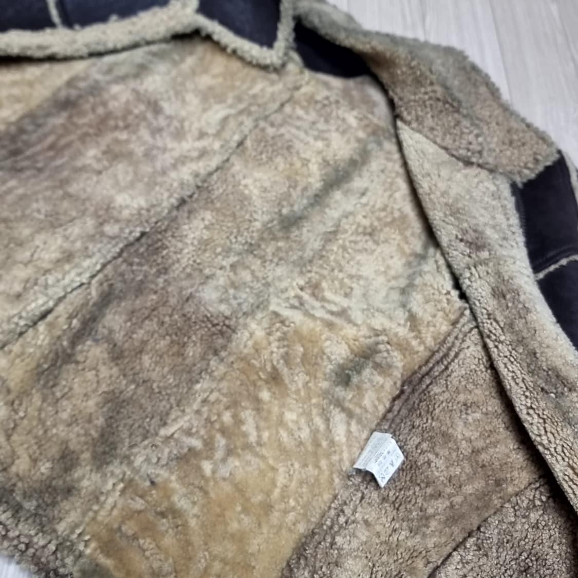 90년대 빈티지 체이스컬트 양털 무스탕 자켓 브라운(100) 상품이미지8