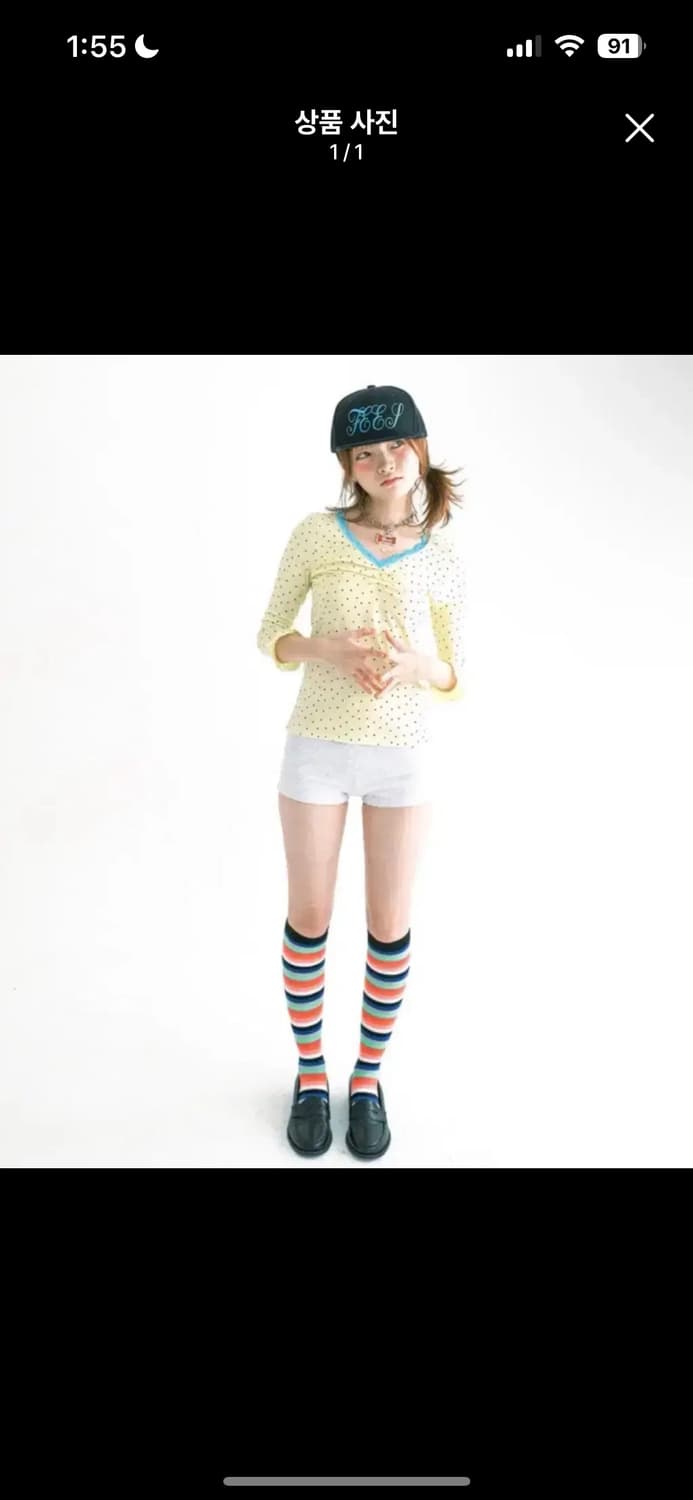 샵페어리 미니 하트 레이스 탑 레몬 상품이미지1