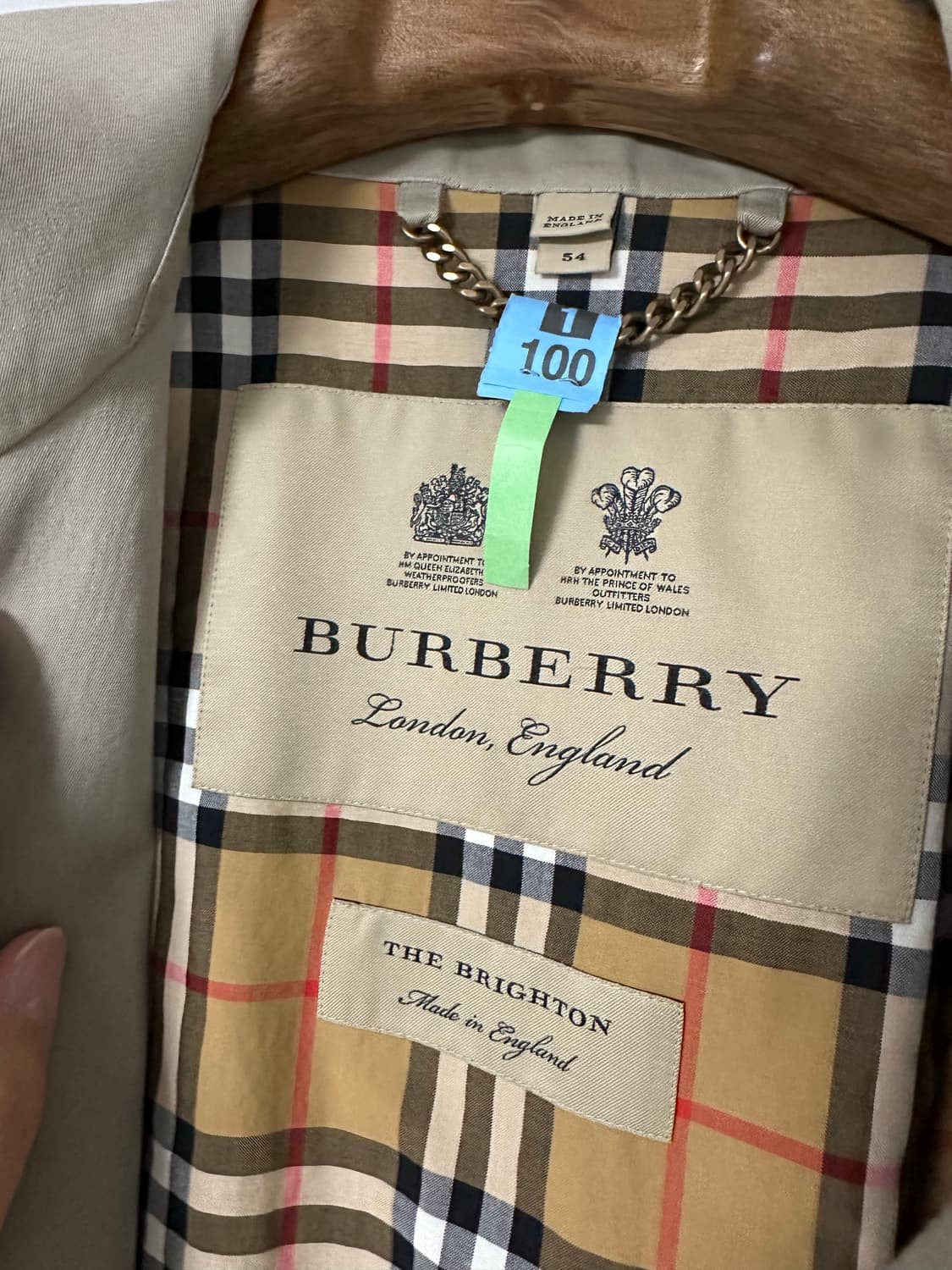 버버리 브라이튼 카코트(샌드스톤) 54 사이즈 판매 상품이미지3