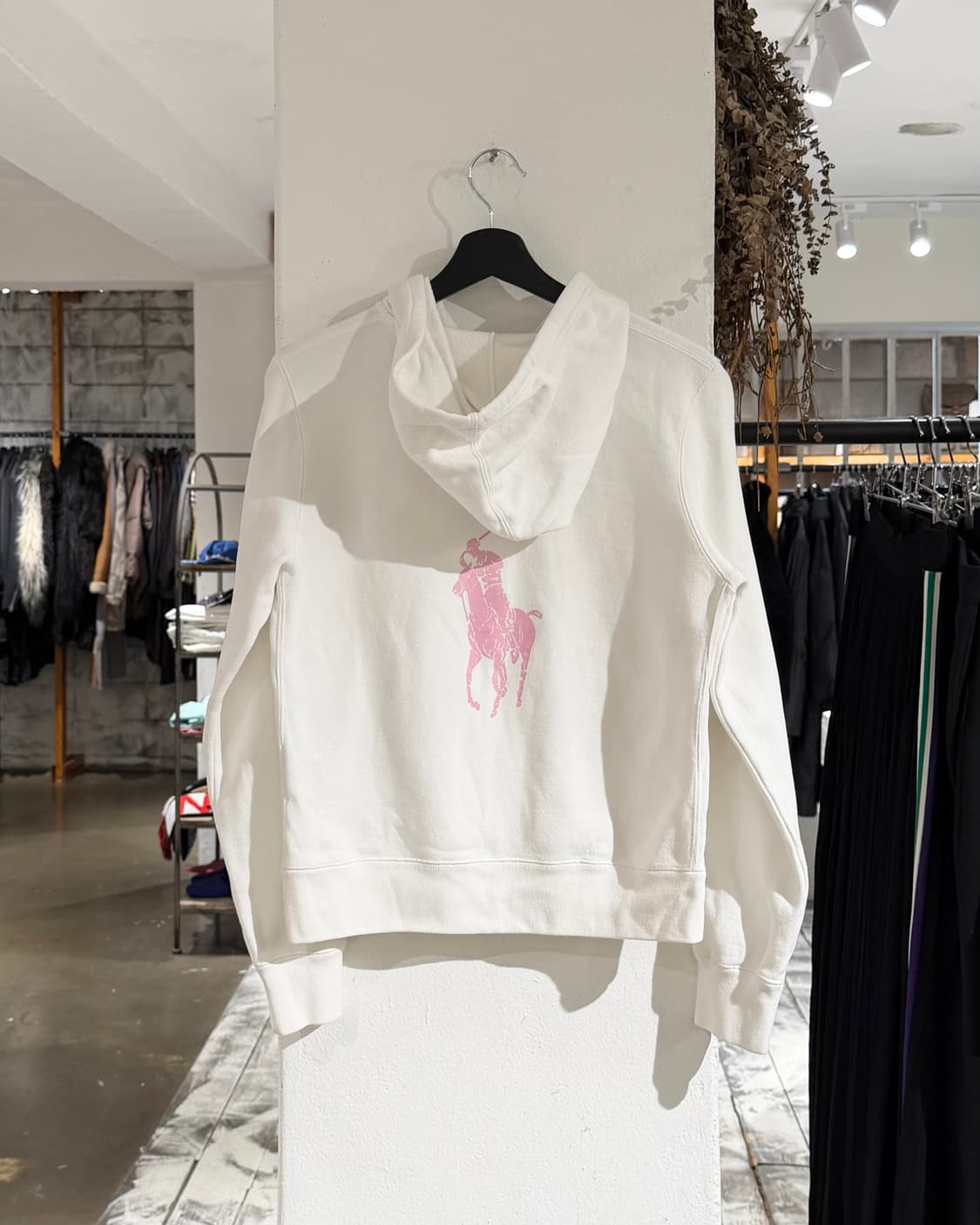 랄프로렌 화이트 핑크포니 백 프린팅 후드집업 상품이미지1