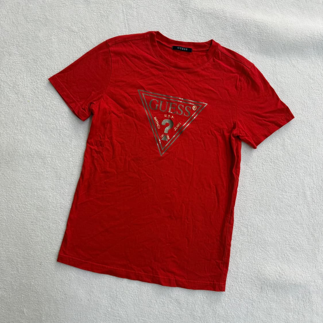 S 게스 빅로고 레드 반팔 티셔츠 0413T 상품이미지1