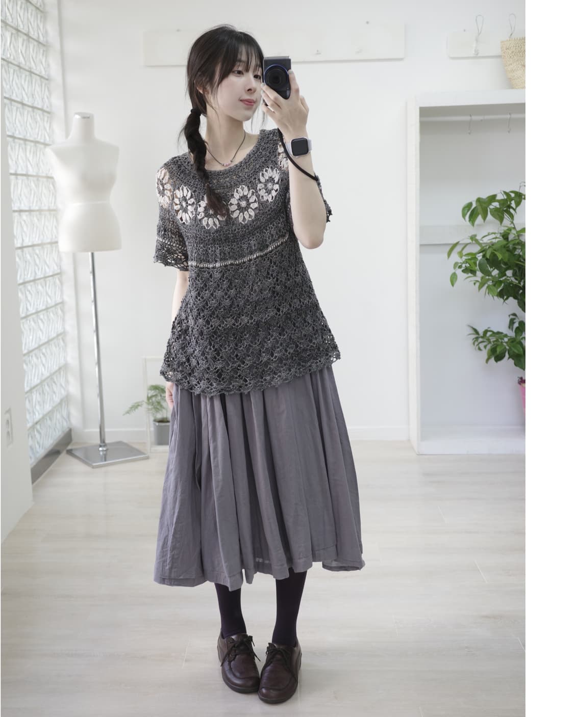 Vintage crochet flower knit 상품이미지5