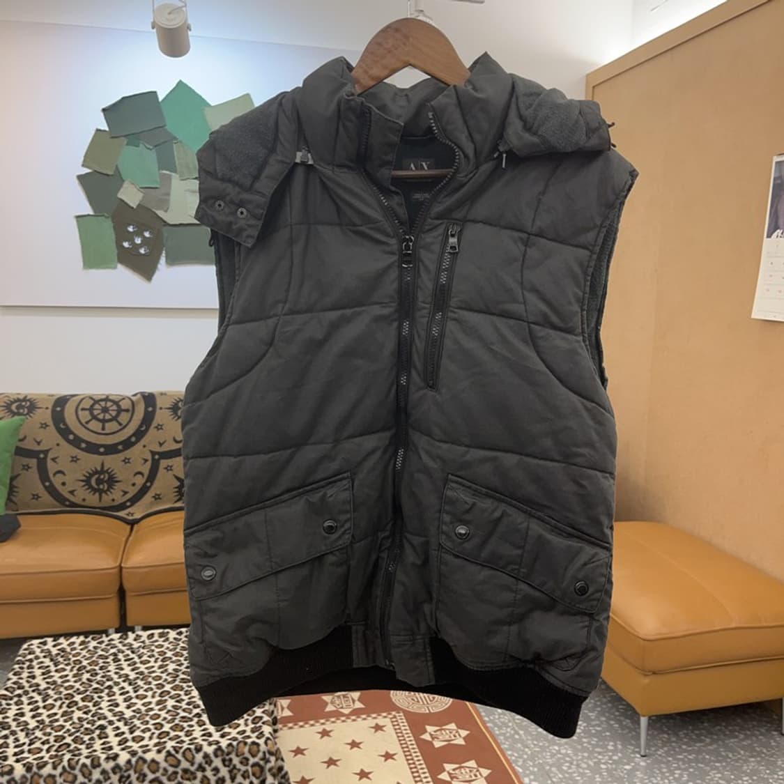 아르마니 익스체인지 락시크 코팅 후드 패딩조끼 L C09011 상품이미지3