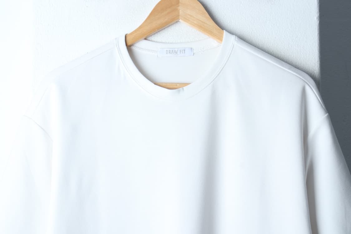 (L-2XL) 드로우핏 반팔 티셔츠 오버핏 화이트 무지 폴리-H32369 상품이미지3