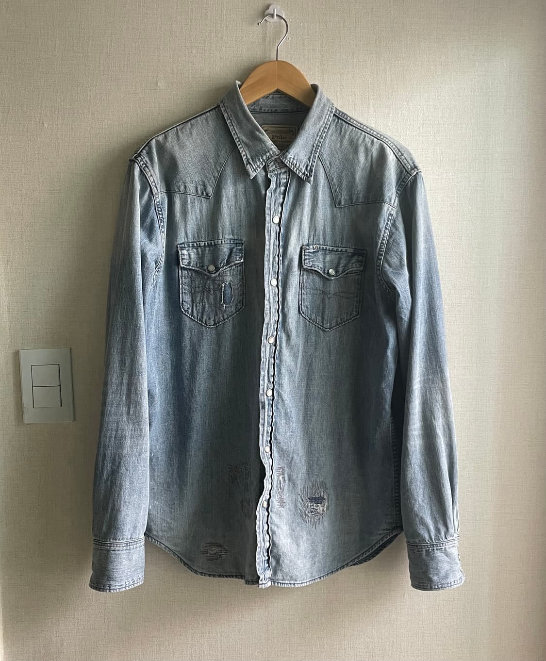 폴로 랄프로렌 웨스턴 데님 셔츠 / RRL 무드 헤비 데미지  M 상품이미지2
