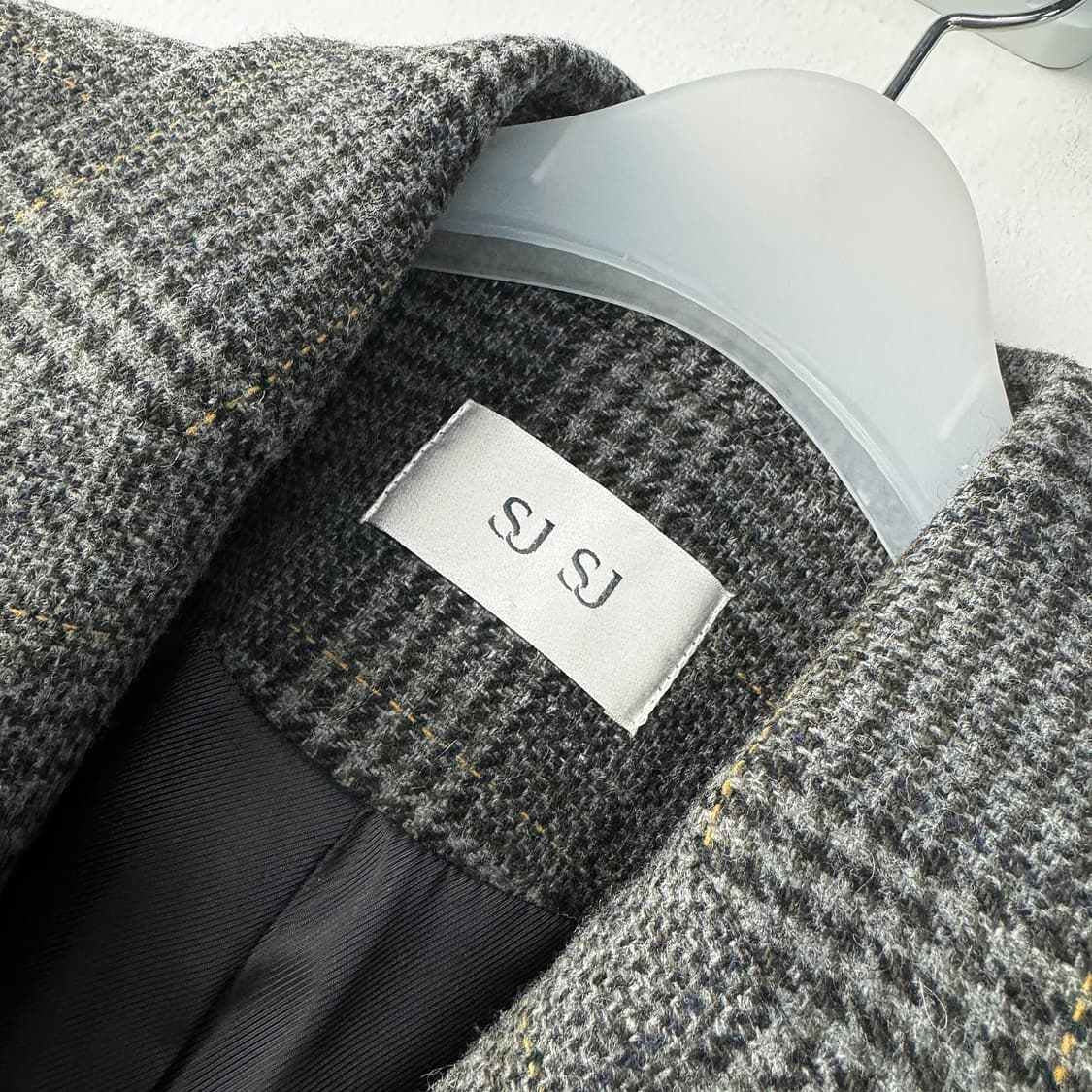 SJSJ 슬릿 커프스 울 체크 자켓 상품이미지2