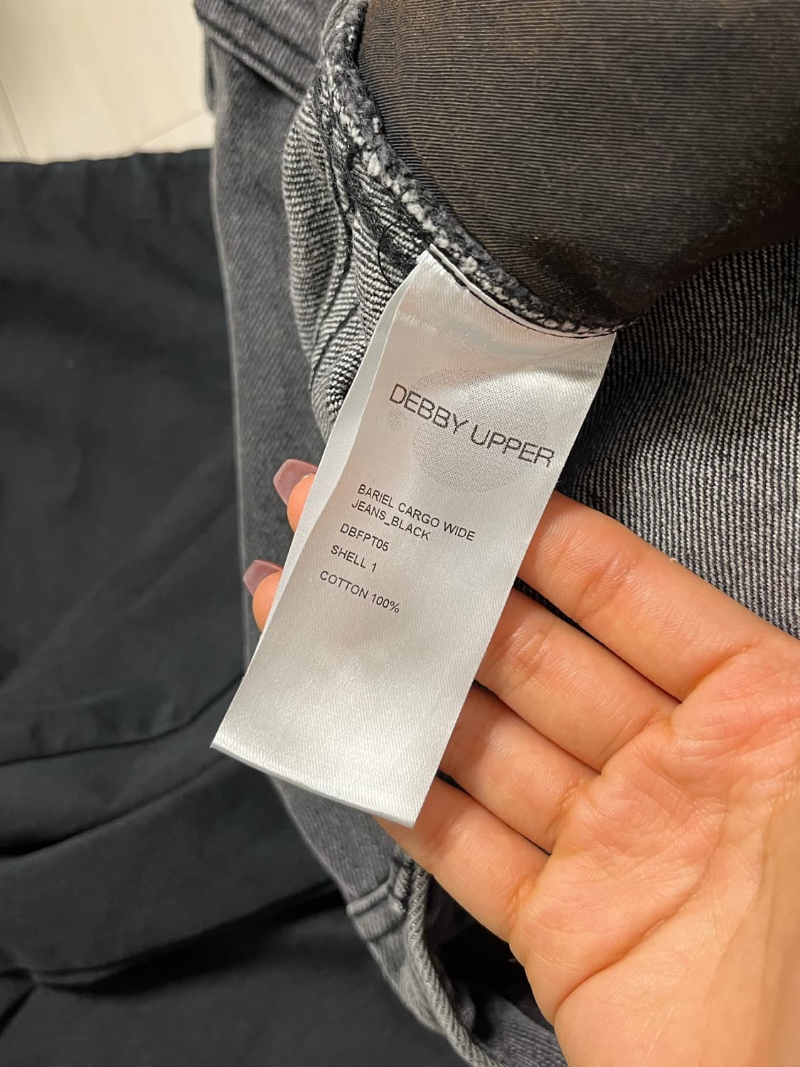 데비어퍼 BARIEL CARGO WIDE JEANS_BLACK 상품이미지2