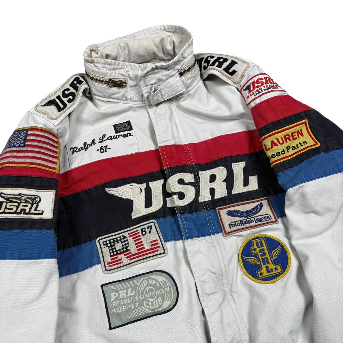 폴로 랄프로렌 크림컬러 멀티 패치 레이싱 자켓 상품이미지2