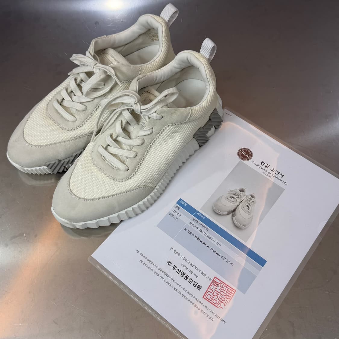 [리오브] 에르메스 바운싱 그레이 메쉬 스웨이드 스니커즈 상품이미지2