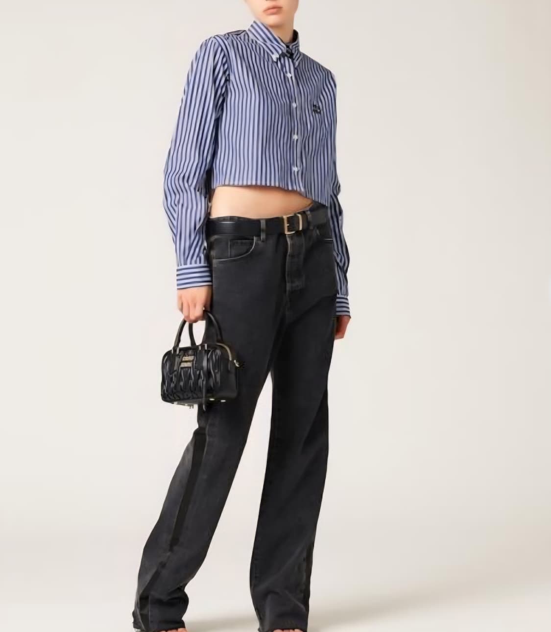 미우미우 스트라이프 크롭 셔츠 ㅡ정품ㅡ 상품이미지1