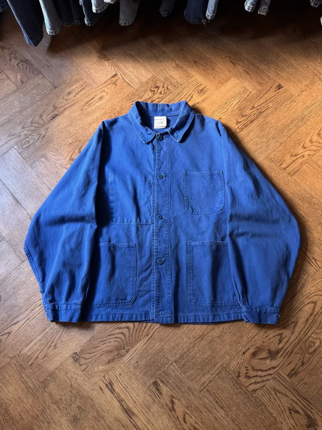 [XL]90's 빈티지 잉크블루 프렌치 워크자켓 상품이미지1