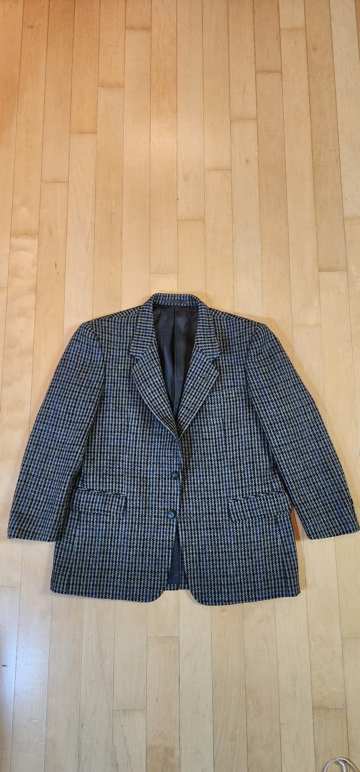 브라운 체크 모직자켓 M 상품이미지4