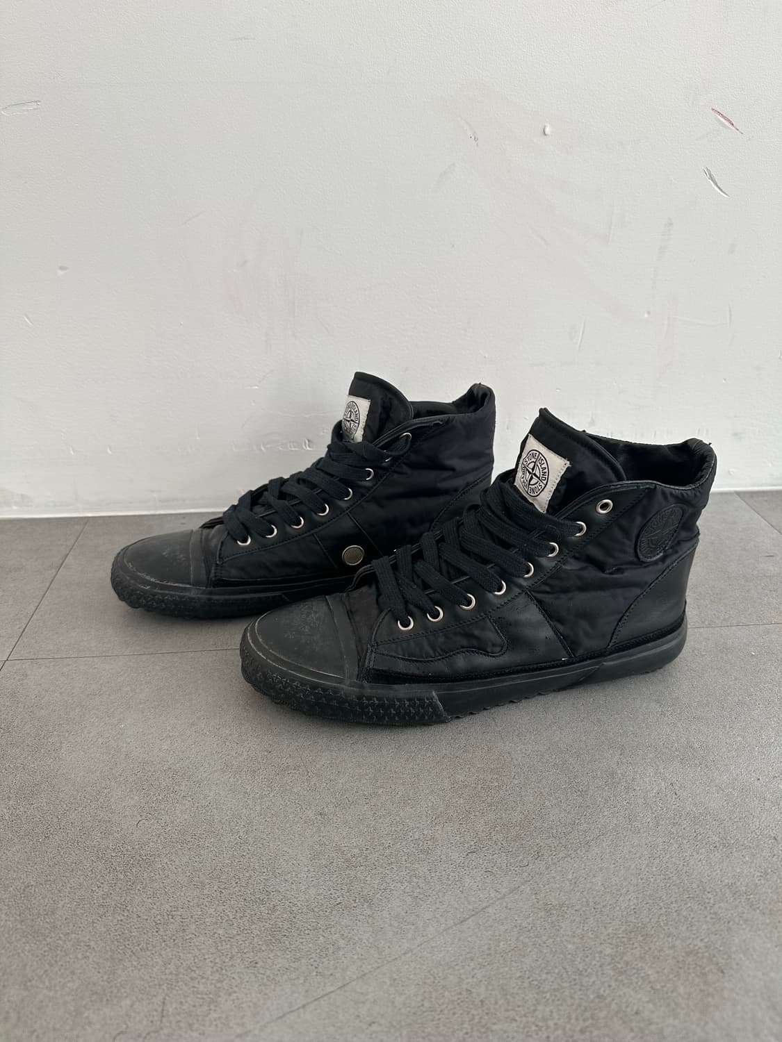 스톤 아일랜드 나일론 레더 유틸리티 하이탑 상품이미지3