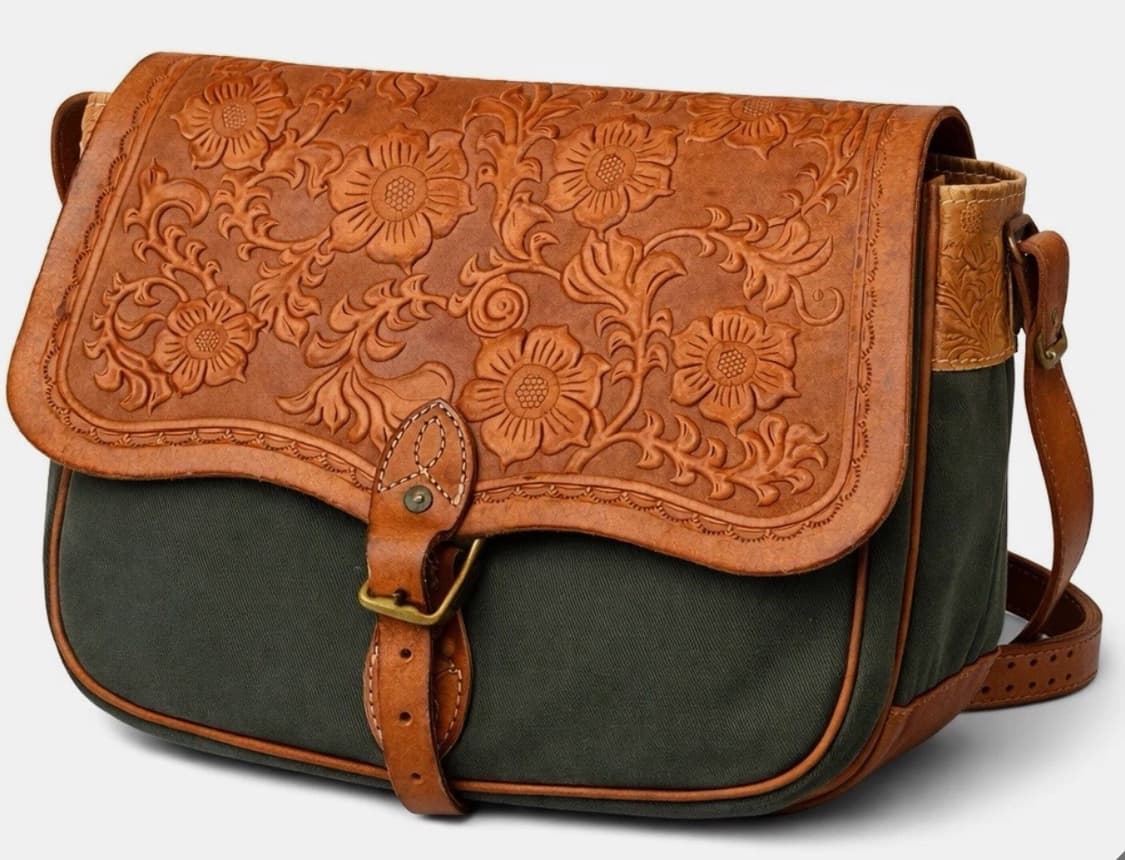 더블알엘 rrl Tooled Leather Canvas Messenger 상품이미지1