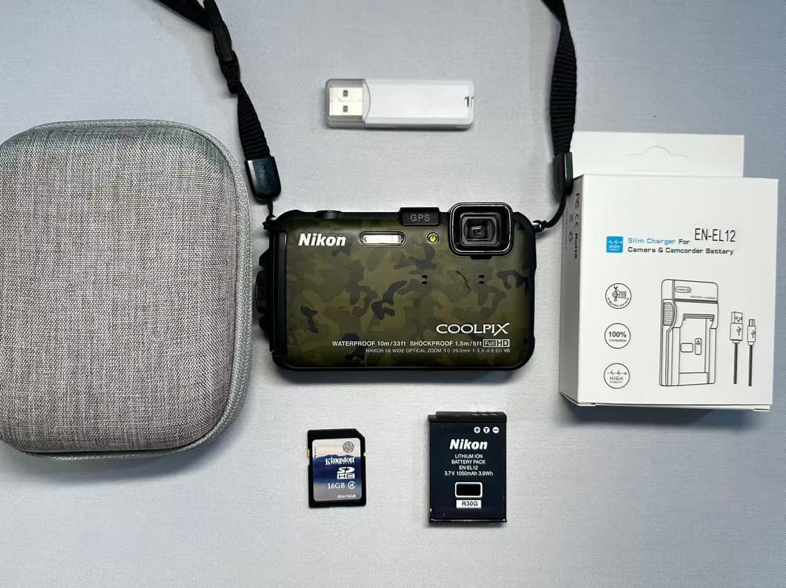 (A급)니콘 쿨픽스 aw100 카모 디카가 상품이미지8