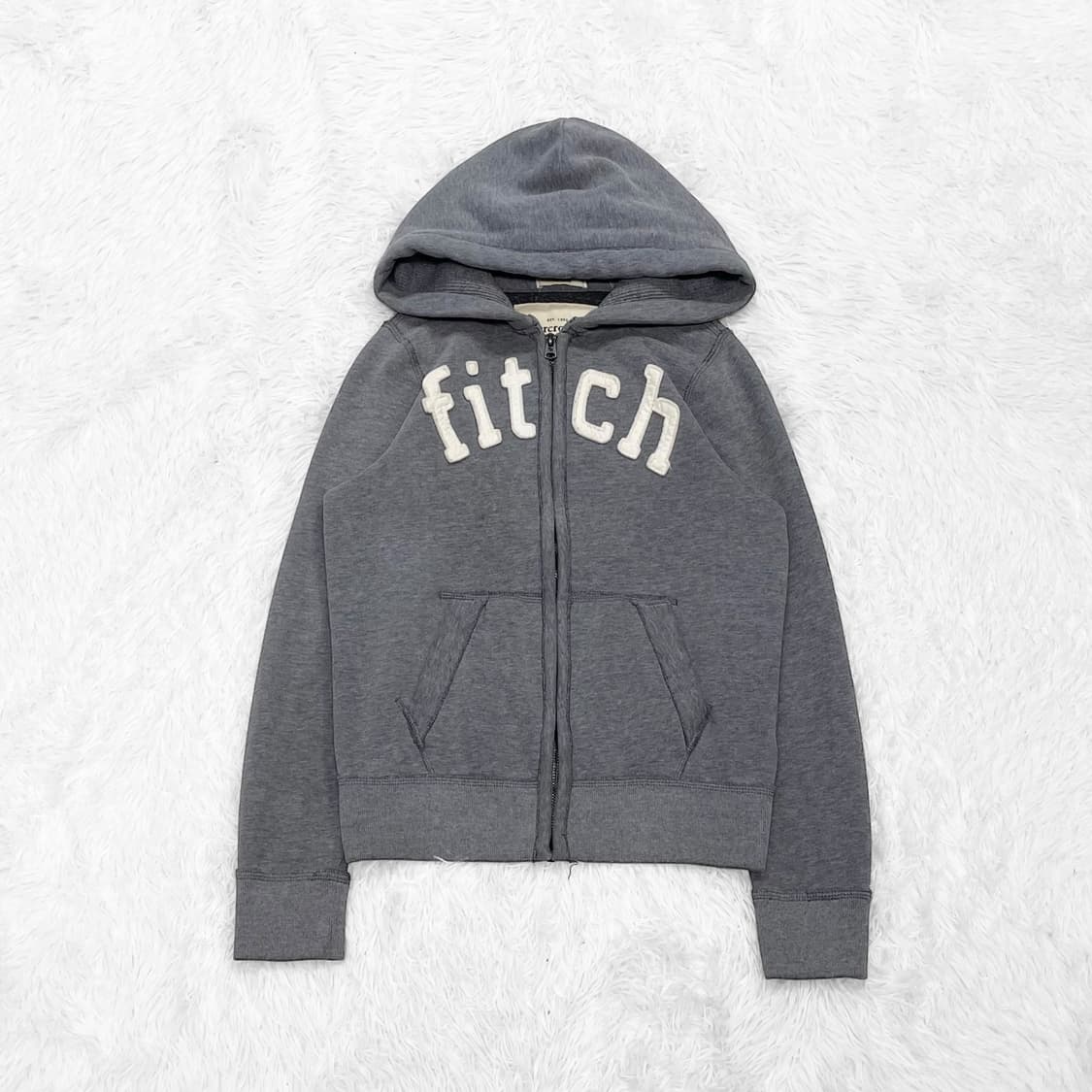 아베크롬비 피치 로고 후드집업 그레이 상품이미지2