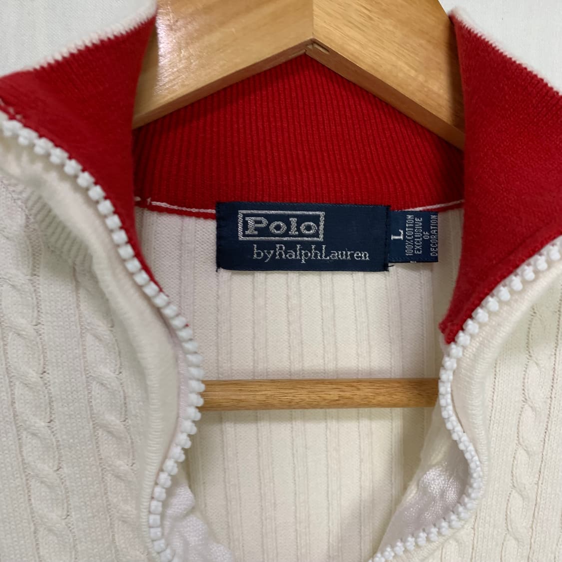 폴로 랄프로렌 케이블 니트집업 아이보리 여성 슬림 XL 꽈배기 가디건 상품이미지3
