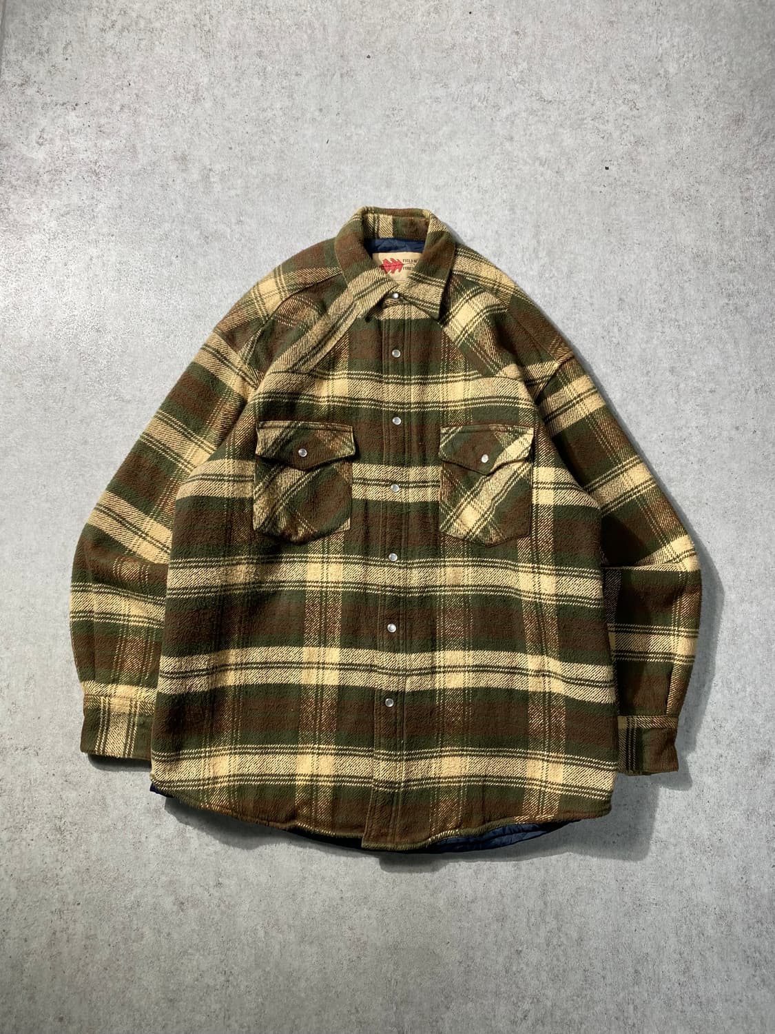 [M] 90s 필드앤포레스트 퀼팅라이닝 웨스턴 체크셔츠 자켓 상품이미지3