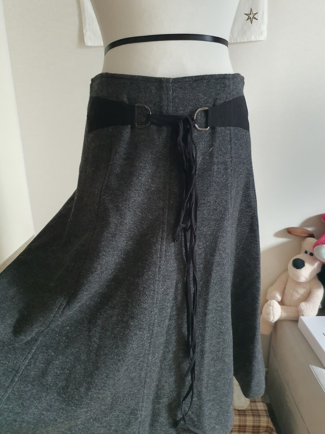 [모리걸] 모직 A라인 스커트 그레이 상품이미지2