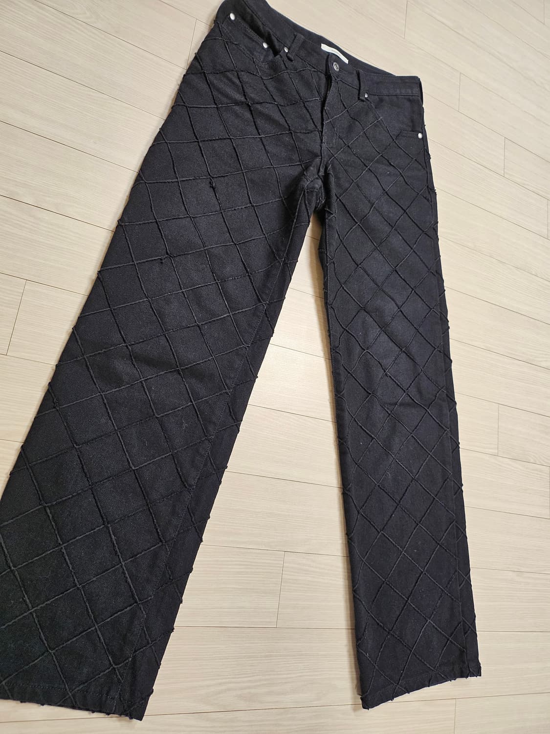 문선 MOONSUN 체크 블랙진 상품이미지2