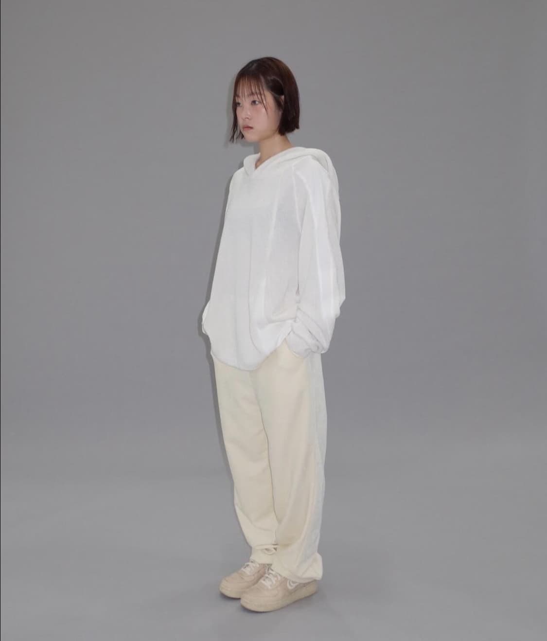 택포) jichoi aw23 frosted hoodie ivory 지초이 상품이미지3