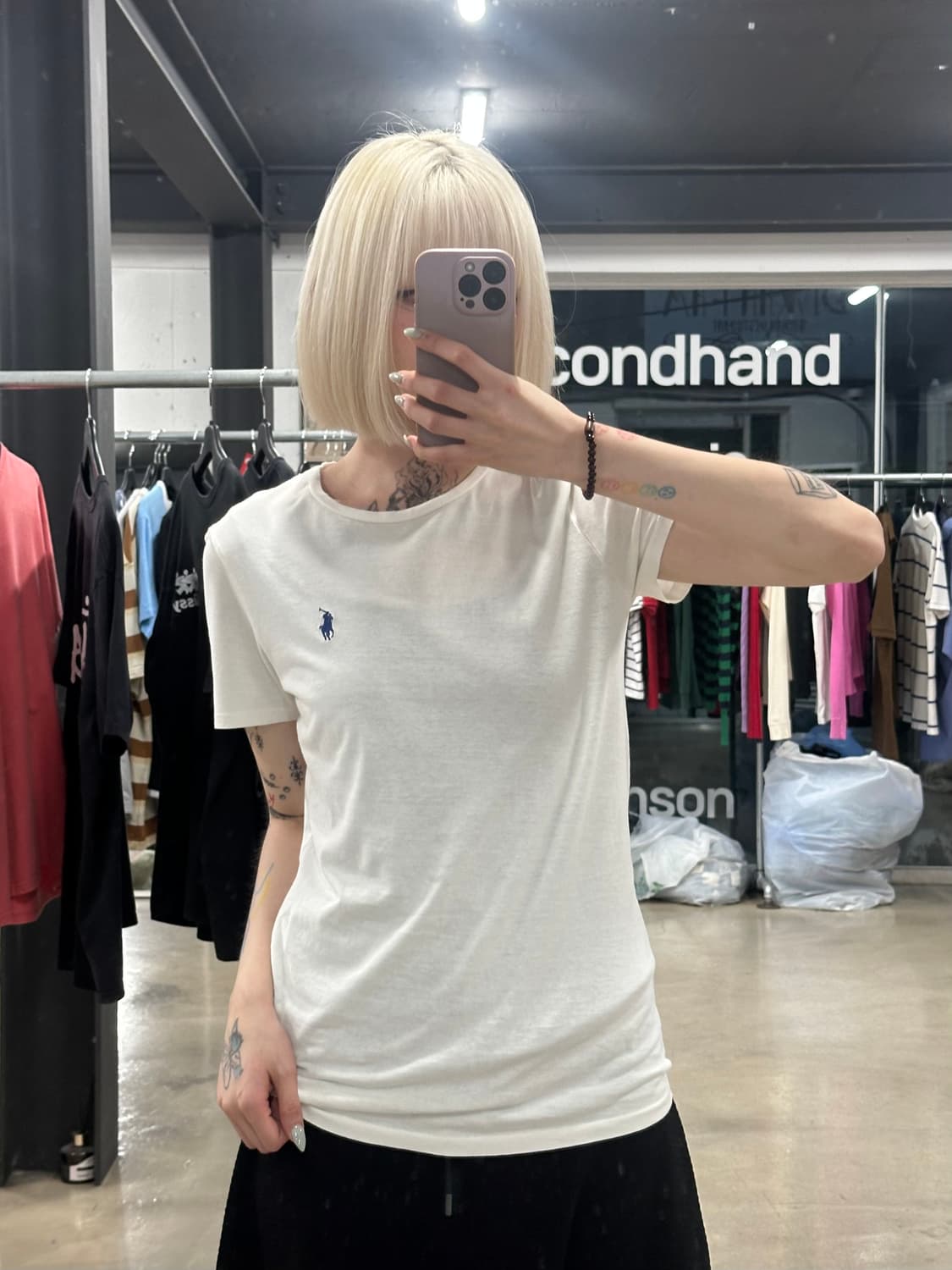 폴로 랄프로렌 라운드넥 화이트 반팔 티셔츠 상품이미지3