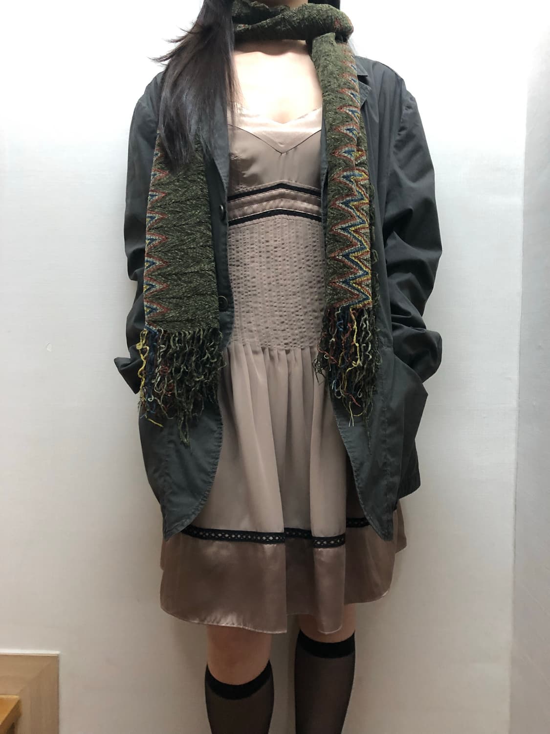 빈티지 베이지 셔링 원피스 상품이미지7