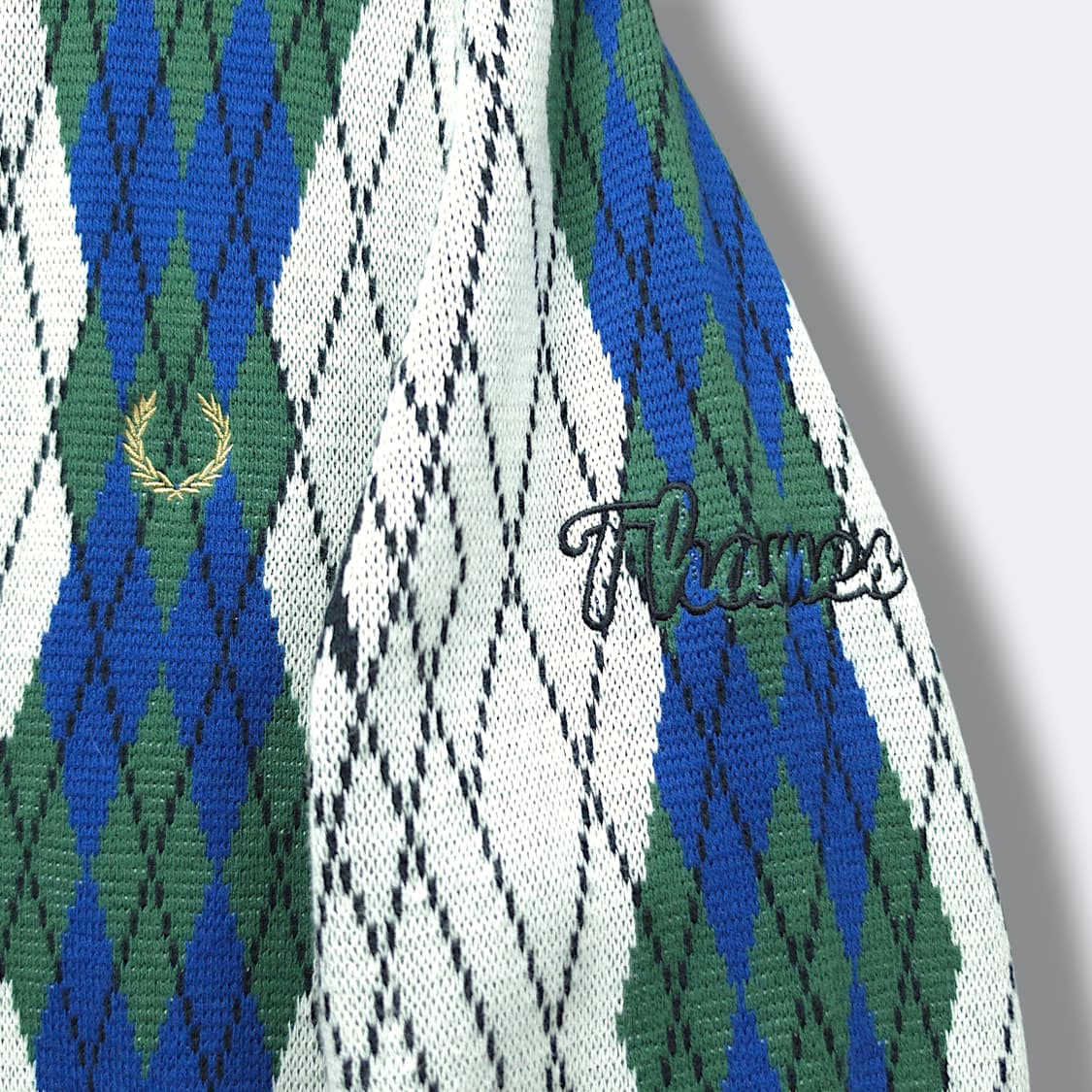 [S] 프래드페리 X 템즈(Thames) 콜라보 아가일 가디건 상품이미지5