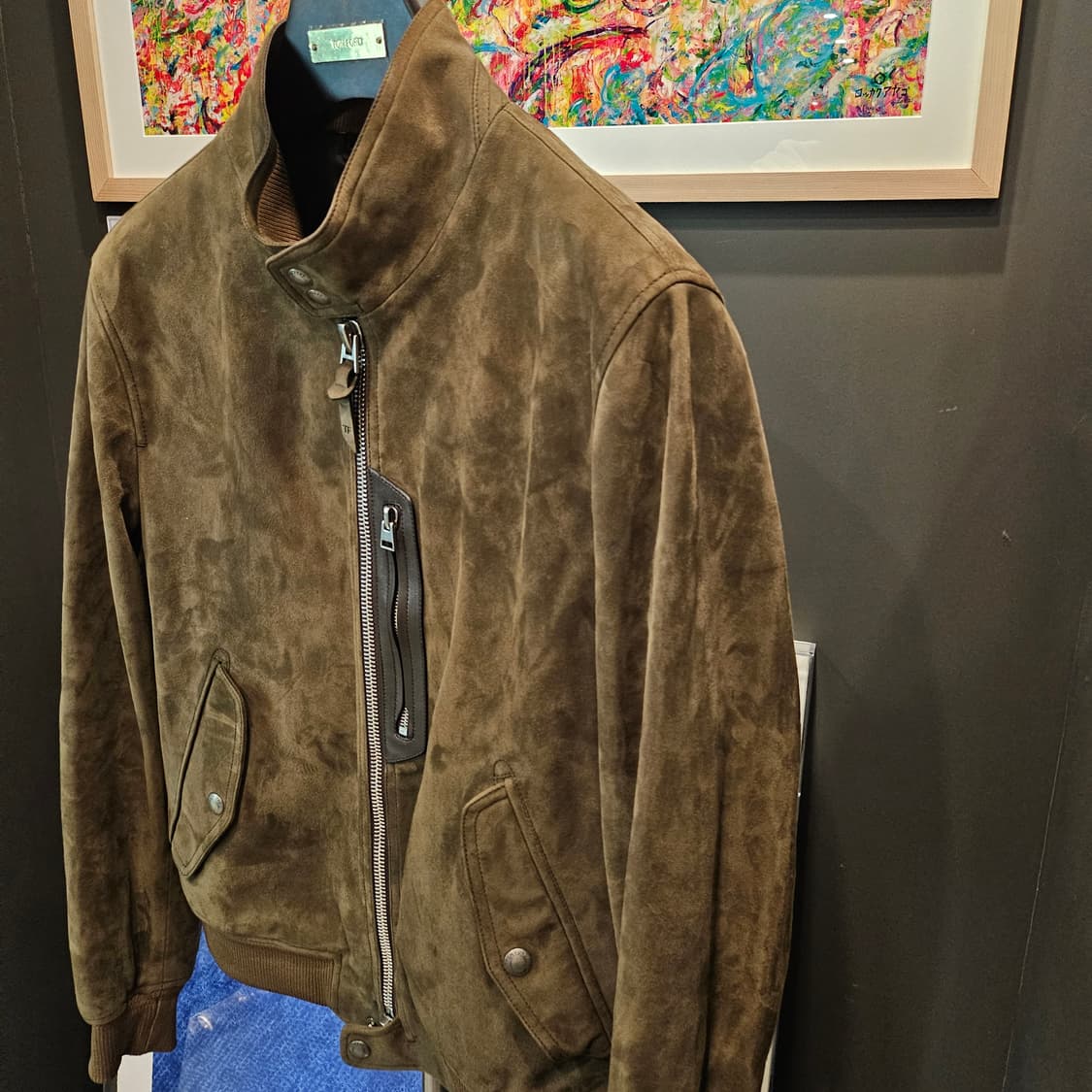 톰포드 캐시미어 스웨이드 헤링턴 하이넥 자켓 상품이미지3