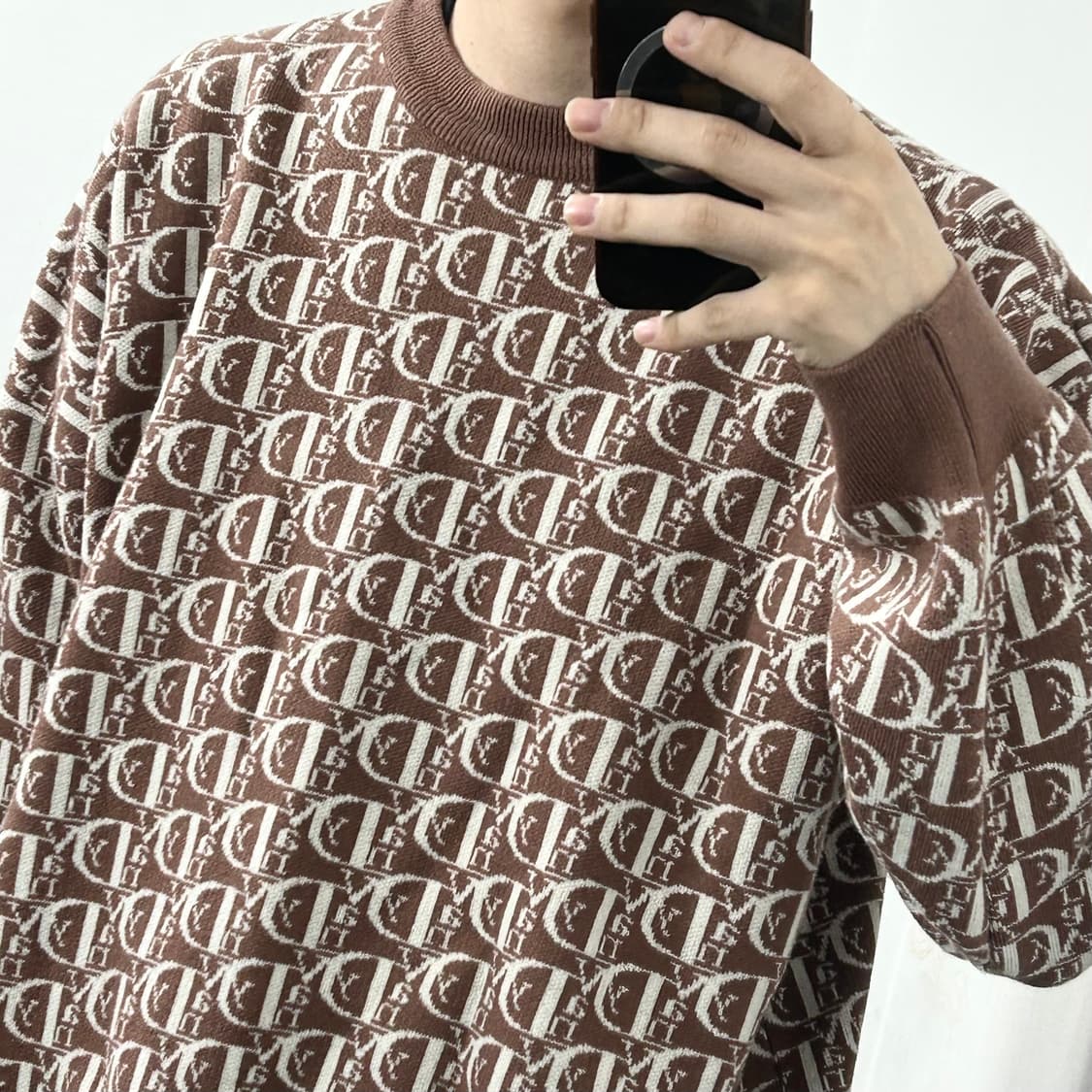 반디더핑크 로고 니트 상품이미지4